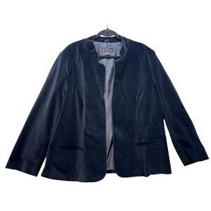 Vintage Collections II Womens Velvet Blazer Jacket Size 44 Black Made In Japan